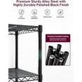 thumbnail image 6 of 5-Tier Wire Storage Shelves,1250 Lbs Loading Capacity,29.92" W x 13.98" D x 61.02" H,Black, 6 of 7