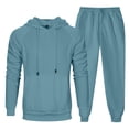 thumbnail image 5 of SNOWSONG Mens Sweat Suits 2 Piece Set, Mens Fall / Winter Sports Leisure Sweatshirt + Pants Set, Men Clothing Set, Big and Tall Track Suits for Men 1PC Sweatshirt + Pant Blue2 2XL, 5 of 6