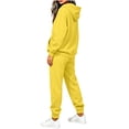 thumbnail image 6 of Jerdar Womens 2 Piece Lounge Set Hoodie Jogger Pants Oversized Solid Color Drawstring Pocket Elastic Waistband Casual Fall Winter Travel Outfits S, 6 of 8