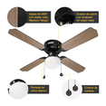 thumbnail image 2 of Ventilador Techo Negro Mate Aspas Negro / Madera Led 42 Lab.G, egro, 2 of 5
