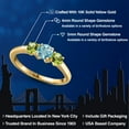 thumbnail image 2 of Gem Stone King 10K Yellow Gold Blue Zircon and Green Peridot Engagement Ring for Women | 1.45 Cttw | Round 5MM | Gemstone Birthstone | Size 8, 2 of 6
