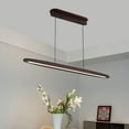 thumbnail image 4 of 39.4*2.4*1.9in Walnut Wood Linear LED Pendant Light, Kitchen Island Lighting or Dining Room Hanging Fixture, 4 of 11