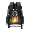thumbnail image 2 of Honeii Firefly Forest Fox Print Clear Backpack Heavy Duty Transparent Bag 17" See Through BookBag for Women Men Adults Work Festival Sports Travel, 2 of 7