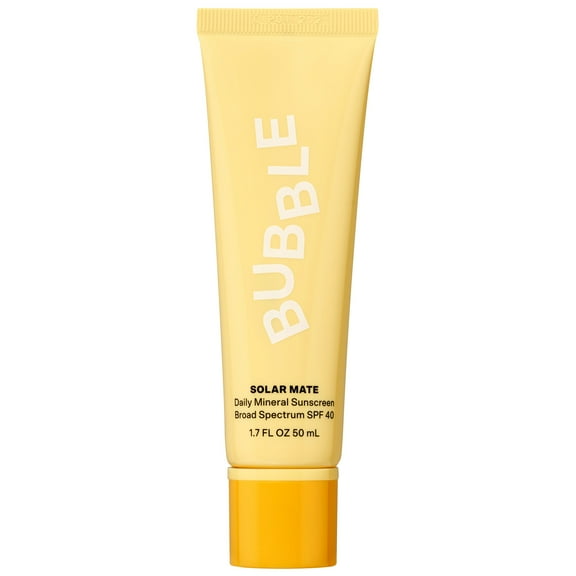 Bubble Skincare Solar Mate Mineral Sunscreen SPF 40, Sun Protection, Everyday Care, All Skin Types, 1.7 fl oz / 50mL