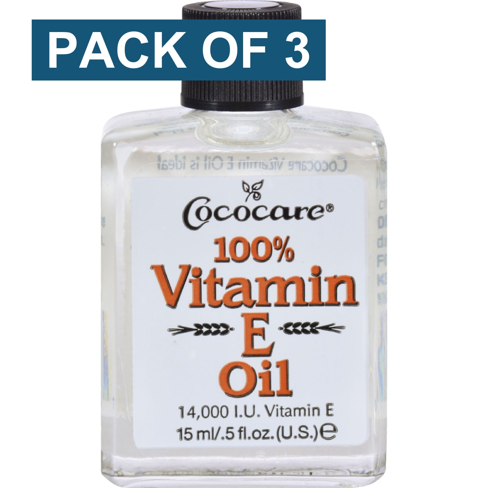 Cococare Vitamin E Oil - 14000 IU - 0.5 fl oz - Pack of 3
