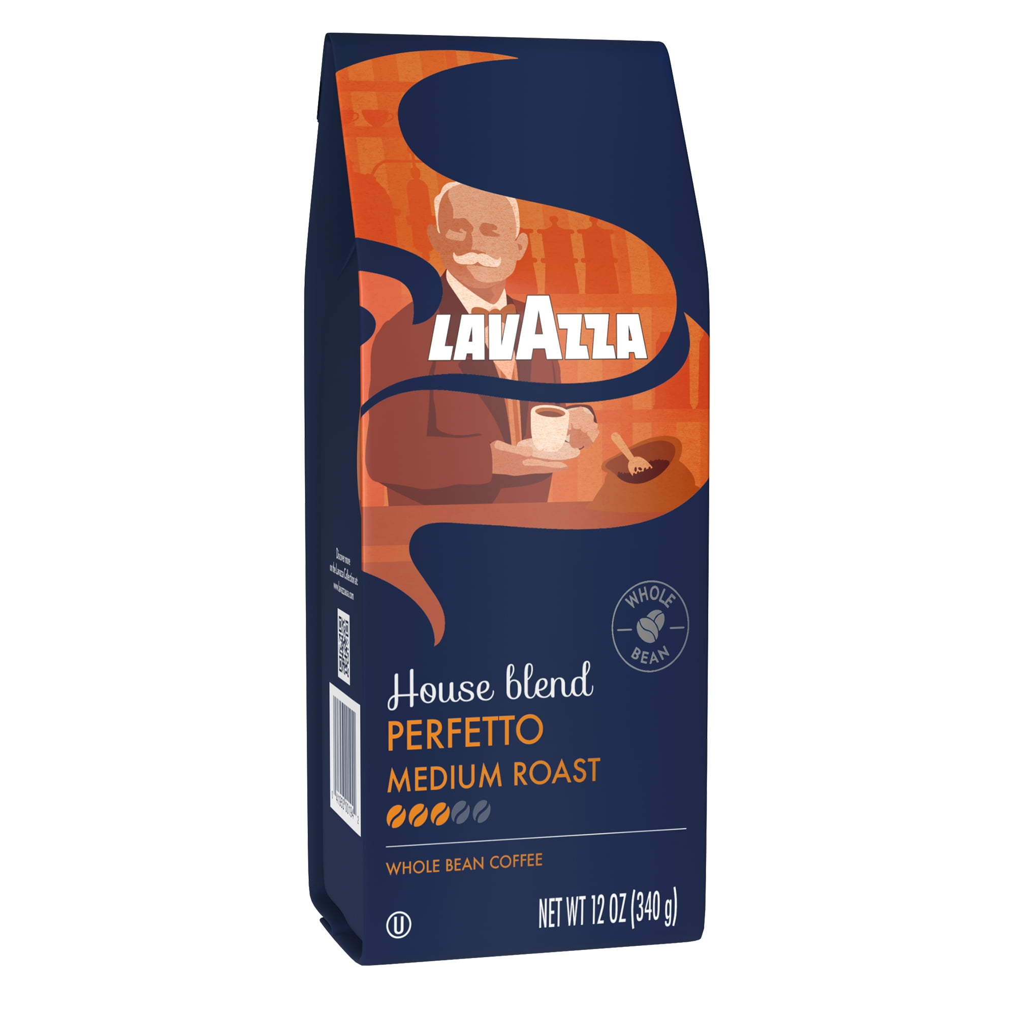 Lavazza House Blend Perfetto, Medium Roast, 100% Arabica, 12 oz Bag (Pack of 6), Whole Bean Coffee