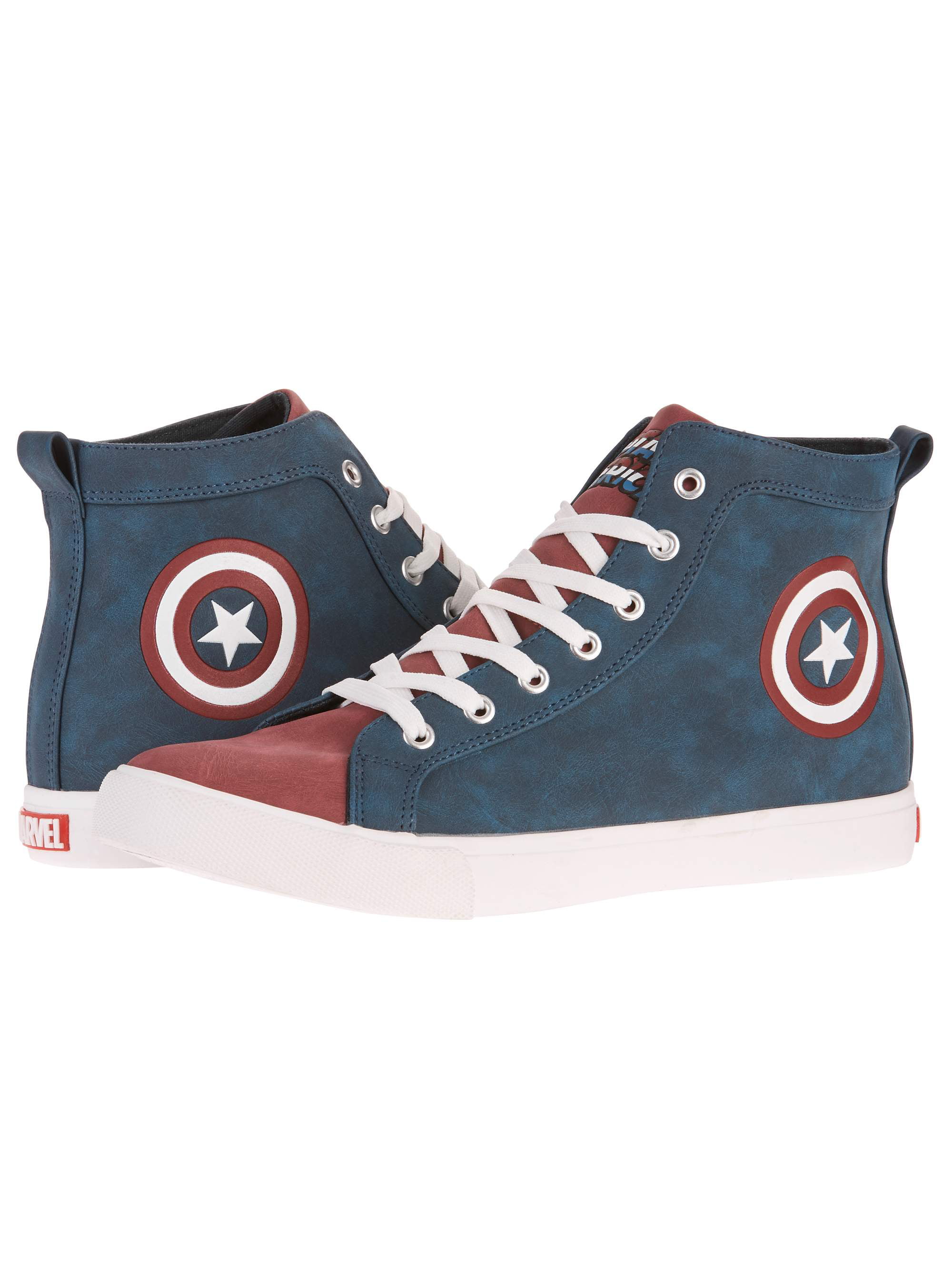 Details about   kid's Marvel Comic Captain America unisex sneakers size 1 navy high top lace up 