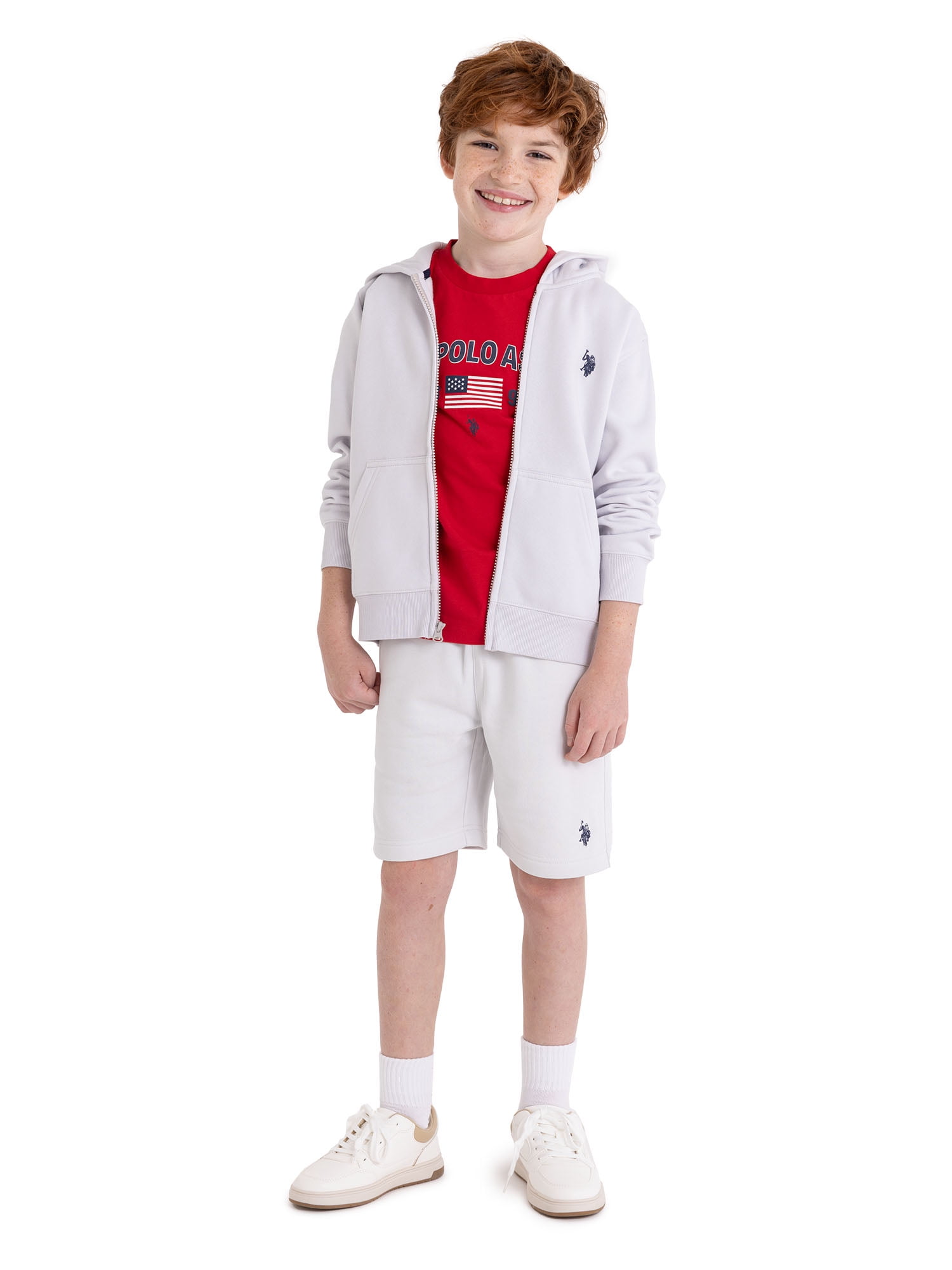U.S. Polo Assn. Boys Fleece Short with Zipper Pockets, Sizes 4-18