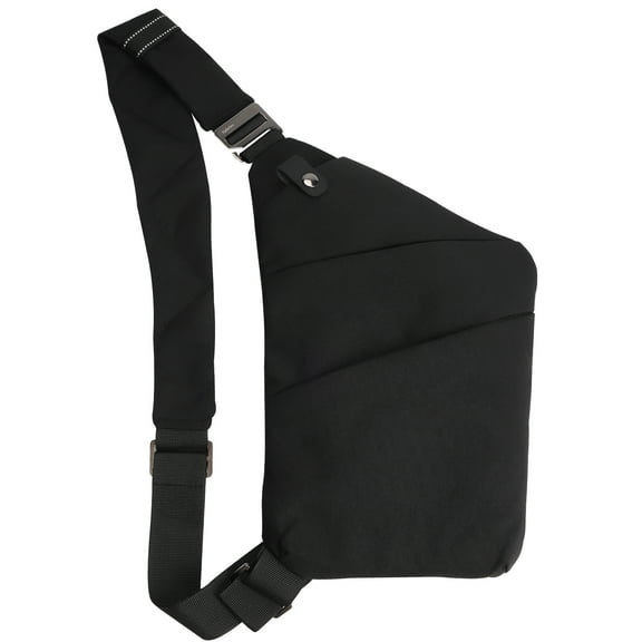 Egoelife Multi-pocket Chest Bag for left,Anti-Theft Shoulder Bag,Waterproof Sling Crossbody Bag,Bicycle Hiking Jogging for Men Women(Black)