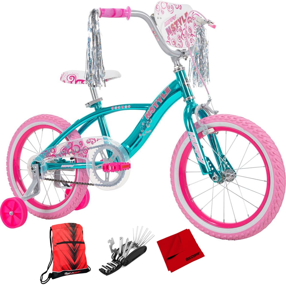 Huffy 21830 N Style Girls' Bike Blue 16inch Bundle with Drawstring Bag