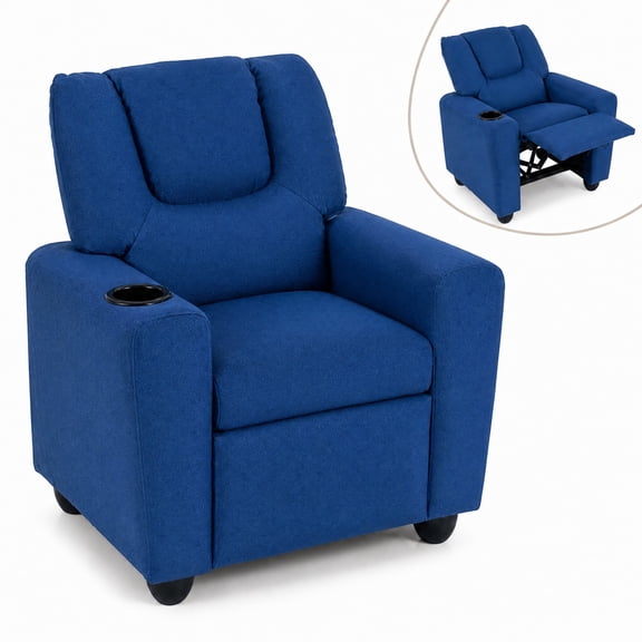 MULTIGOT Kids Recliner with Cup ackrest & Footrest for Boys & GirlsHolder w/Adjustable B Blue
