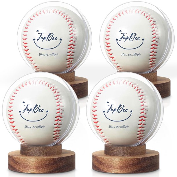 Vitrina Redonda para Béisbol JupDec Transparente - Paquete de 4