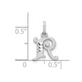thumbnail image 2 of Finest Gold 10KW Diamond-cut Initial R Charm, 2 of 2