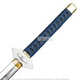 thumbnail image 5 of Munetoshi Fantasy Anime Samurai Katana w/ Scabbard Foam Toy Sword Chrome Blade Blue Handle, 5 of 6