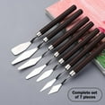 thumbnail image 4 of SharkTRUE Premium 7-Pcs Oil Painting Scraper Set: Stainless Steel Tips, Wooden Handles, Versatile Shapes, 4 of 8