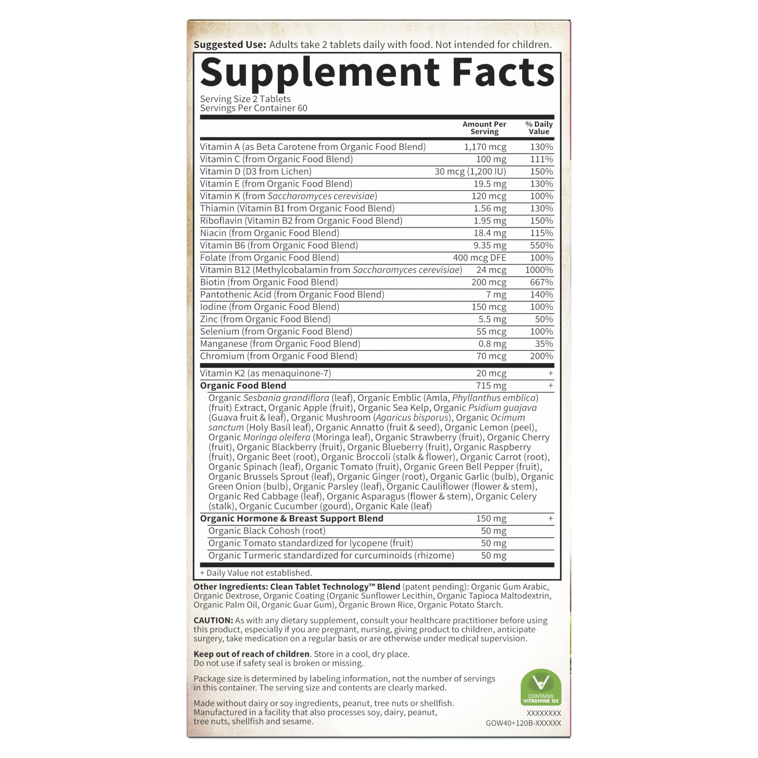 Garden of Life Organics Women's 40+, 120 Vegan Tablets