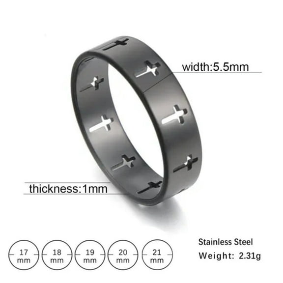 Stainless Steel Couple Rings Supernatural Cross Ring Fashion Jewelry Gift