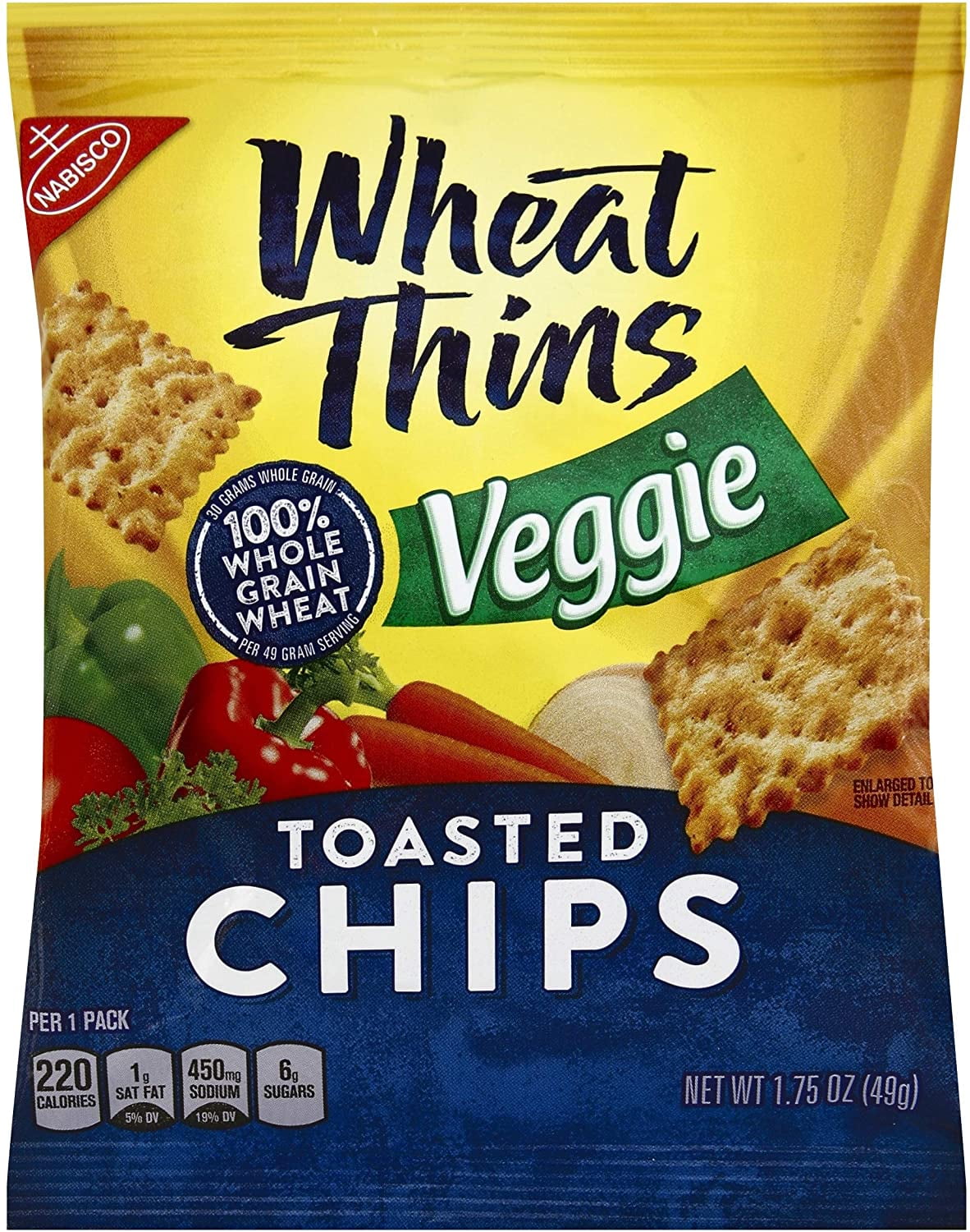 Marjack 00080 Wheat Thins Toasted Veggie Chips, 1.75 Oz Bag, 60/carton