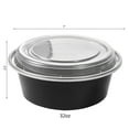 thumbnail image 2 of Recipientes para preparación de comidas FULING de 950 ml, 50 unidades, con tapas, negros, sin BPA, 2 of 6