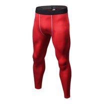 Odeerbi Sports Pants for Men Shapewear Bodysuit Stretch Leggings Trousers Breathable Quick-drying Wicking Fitness Pants Red