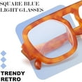 thumbnail image 4 of FEISEDY Fashion Blue Light Blocking Glasses for Woman Men Trendy Vintage Square Frame Stylish Fake Eyeglasses B0285, 4 of 10