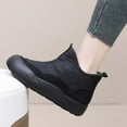 thumbnail image 4 of vokkrv Women's Winter Snow Boots Ankle Booties Slip-Ons Shoes Lightweight Waterproof Warm Fleece Lining Black 7, 4 of 7
