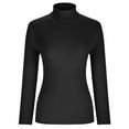 thumbnail image 5 of vigerkar Women's Turtleneck Shirts Ribbed Pullover Sweater Long Sleeves Tops Midweight Thermal Underwear Blouse (Black, XL), 5 of 7