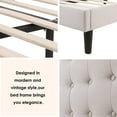 Homfa King Size Bed Frame, Modern Platform Bed Frame with Adjustable Button Tufted Upholstered