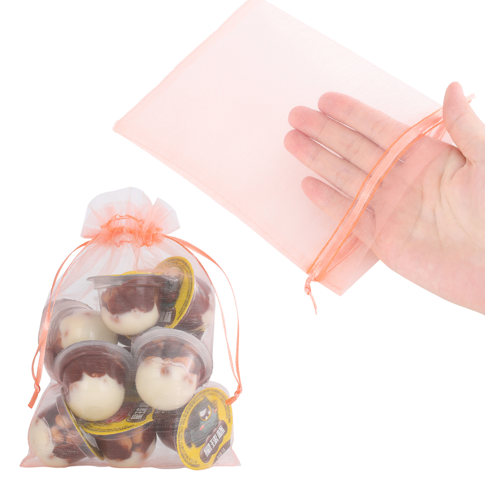 Ponpon 120-Pack Organza Drawstring Gift Bags, 5" x 7" photo 8