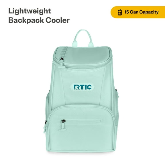 RTIC 15 Can Lightweight Backpack Insulated Cooler with Pockets, Fresh Mint