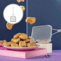 LIFKOME Stainless Steel Fryer Oil Residue Filter Spoon Square Cooking Grease Strainer For Chicken And Fries Kitchen Utensil Hand Strainer With Long Handle