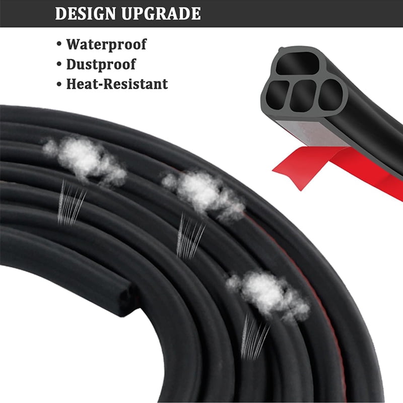 Car Door Seal Strip For Honda Civic Accord Jazz Fit CRV XRV, Rubber L-Shape Weather Stripping