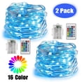 thumbnail image 1 of 2/1Pcs LED Strip Lights, 16ft/32ft 50LED Battery Powered Multi Color Copper String Lights, Waterproof IP44 Decor Fairy String Lights with Remote Control for Outdoor Garden Indoor Bedroom, 1 of 7