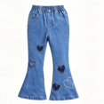 thumbnail image 4 of Mnyotv Fall Winter Outfits Girls Clothes Printed Long Sleeve Hooded Tops Jeans Pants Toddler Giel School Outfit Size 3-4 Years, 4 of 4