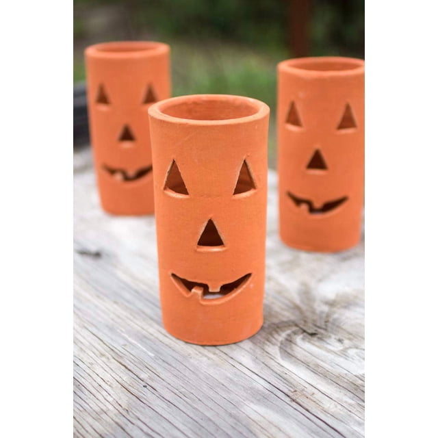 Portavelas KALALOU H8432 Clay Jack-O-Lantern 20x11 cm