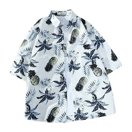 

Ichuanyi Womens Fall Tops Clearance Men And Women s Summer Hawaiian Stly Printing T-Shirts Short Sleeve Tops