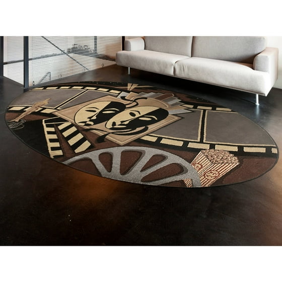 Home Theater Black Area Rug 5 3 X 9 2 Home Theater Black Area Rug 5 3