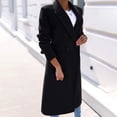thumbnail image 5 of XFLWAM Trench Coats for Women Oversized Lapel Double Breasted Pea Coat Winter Wool Blend Jacket Trench Coat Long Coat Black L, 5 of 9