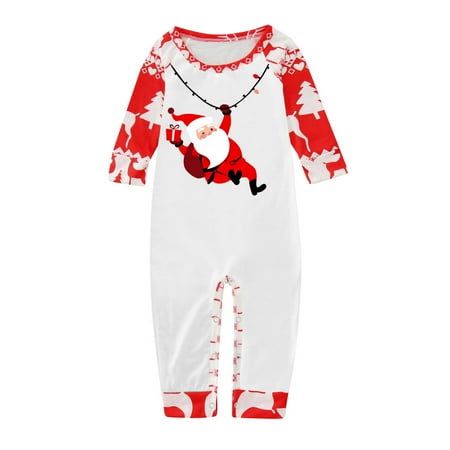 

Nomeni Christmas Toddler Santa Printed Romper Jumpsuit Family Clothes