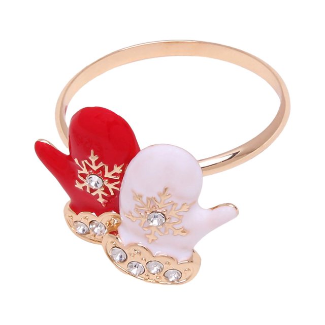 kjfeif Clearance Christmas Napkin Rings Holders Christmas Napkin Holder Deer Merry Christmas Santa Hat Red Bow Christmas Tree Napkin for Dinner Party Table Decorations