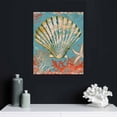 thumbnail image 4 of COMIO  Seashell Wall Art  Orange Bathroom Canvas Prints, Ocean Themed Coral Coastal Decor, Nautical Beach Pictures, Stretched and Framed Artwork for Home, Bedroom Each, 4 of 4