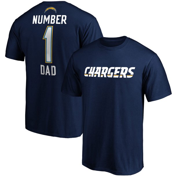 حساسية اللثة Los Angeles Chargers Fanatics Branded #1 Dad Crew Neck T-Shirt ... حساسية اللثة