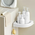 thumbnail image 2 of Wall Mounted Corner Shelf with Rotatable Tray Triangular Corner Stand Space Saving Corner Organizer for Home Bathroom, 2 of 9