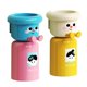 thumbnail image 2 of Vaso y soporte para cepillo de dientes, soporte para vaso de lavado, estante decorativo a prueba de polvo para enjuague bucal, organizador colgante de 2 piezas rosa amarillo, 2 of 8