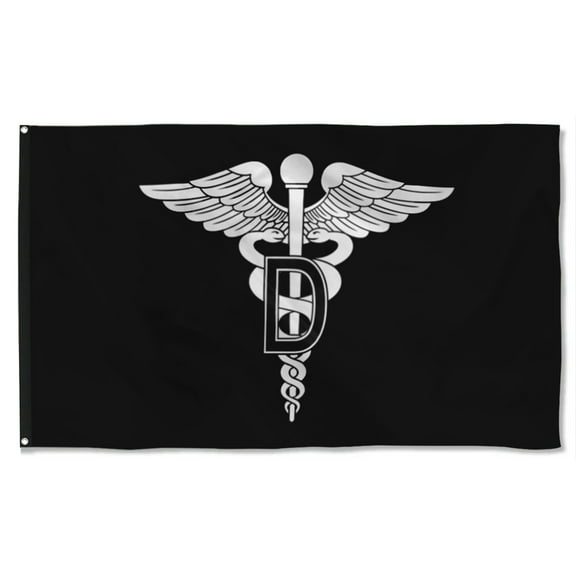 Cayyon Dental Corps Black And White Flag 3x5Feet Military Banner with 2 Brass Grommets