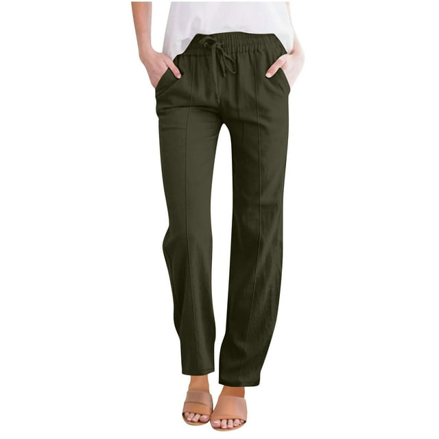 FNFYFH Clearance Pants for Women with Pockets Drawstring Elastic Waisted Pant with Pockets Solid Bottoms,Gray