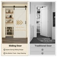 thumbnail image 4 of 36'' x 84'' Modern K Shape Primed Sliding Barn Door with Installation Hardware Kit (Double Door & Soft Close Optional), 4 of 9