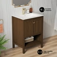 thumbnail image 3 of Château 24" Freestanding Bathroom Vanity in Brown Oak with Sink Top, 3 of 9