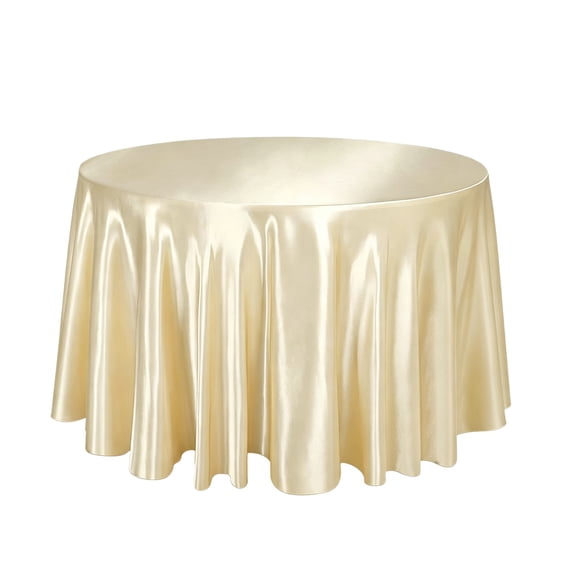 Round Satin Tablecloth for Elegant Events, Wrinkle-Resistant, Versatile for Weddings, Parties, and Home Dining Decor