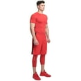 thumbnail image 3 of CoolOMG Men's Compression Shirt Top Baselayer Short Sleeve T-Shirts Sport Tight Shirts Cool Dry Red X-Small, 3 of 3